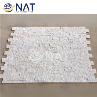 White Stacked Stone Arctic White Ledger Stone Split Veneer