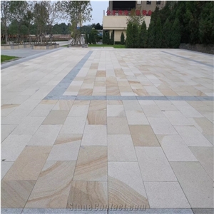 Barry Yellow Granite Bush Hammered Paving Stone, Pavement Setts