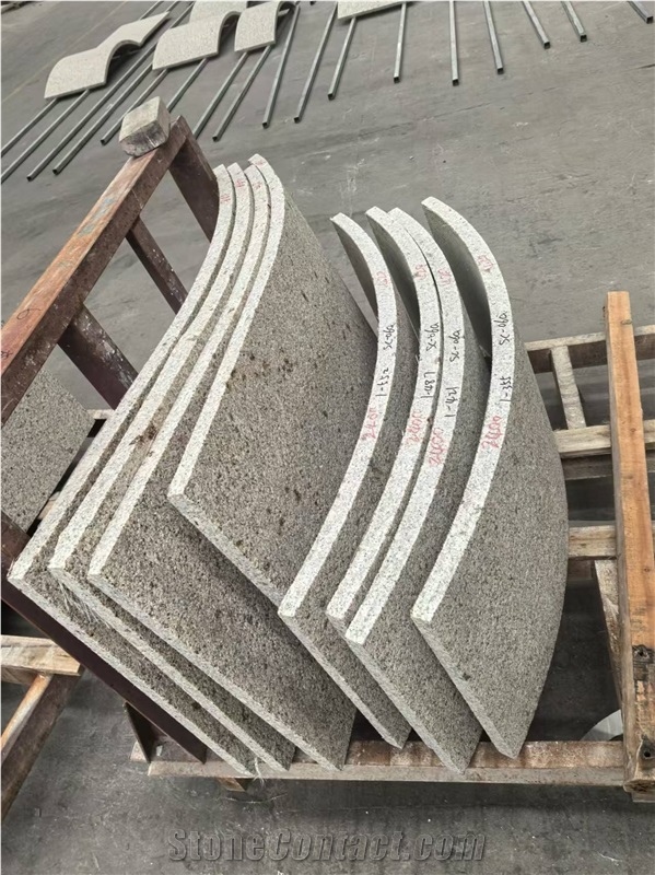 Golden Silk Sand Granite Curved Wall Tiles Façade