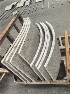 Golden Silk Sand Granite Curved Wall Tiles Façade