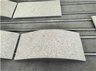 Golden Silk Sand Granite Curved Wall Tiles Façade