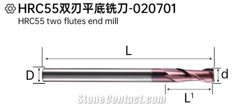 HRC55 Two Flutes End Mill