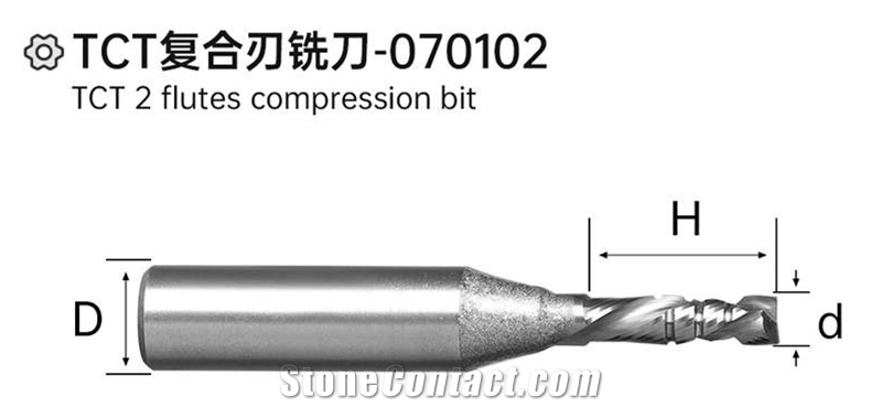 TCT 2 Flutes Compression Bit