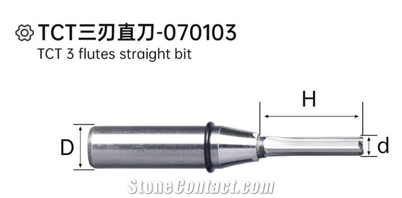 TCT 3 Flutes Straight Bit