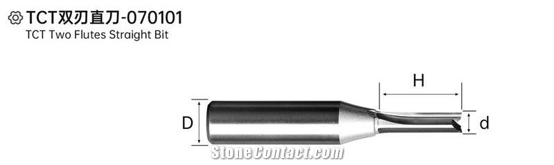 TCT Two Flutes Straight Bit
