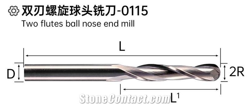 Two Flutes Ball Nose End Mill