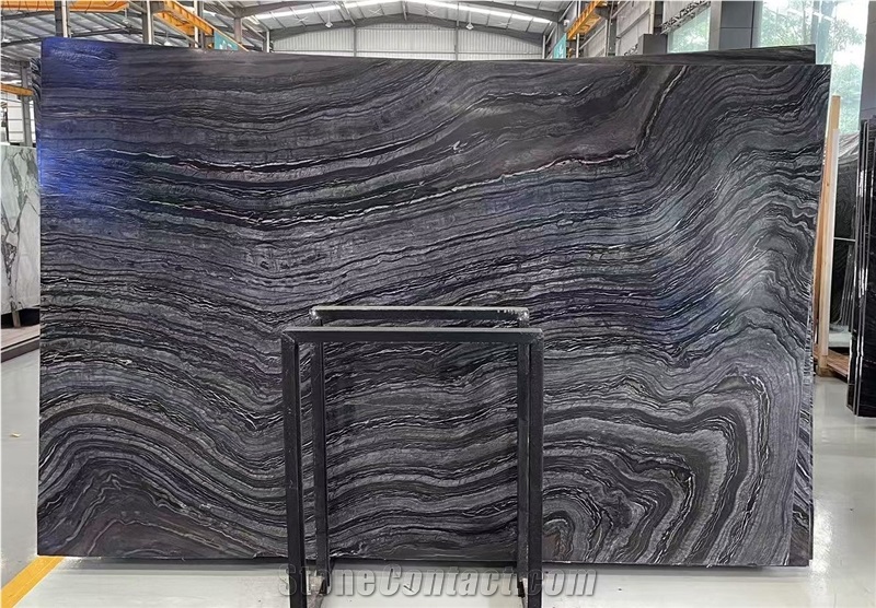 Black Wooden Marble Slabs