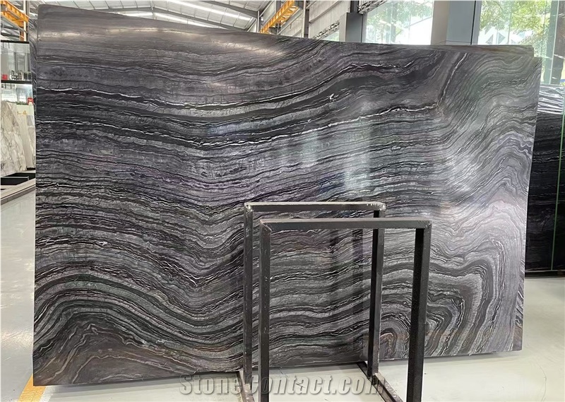 Black Wooden Marble Slabs