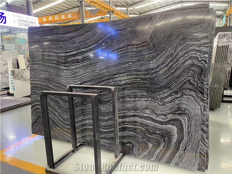 Black Wooden Marble Slabs