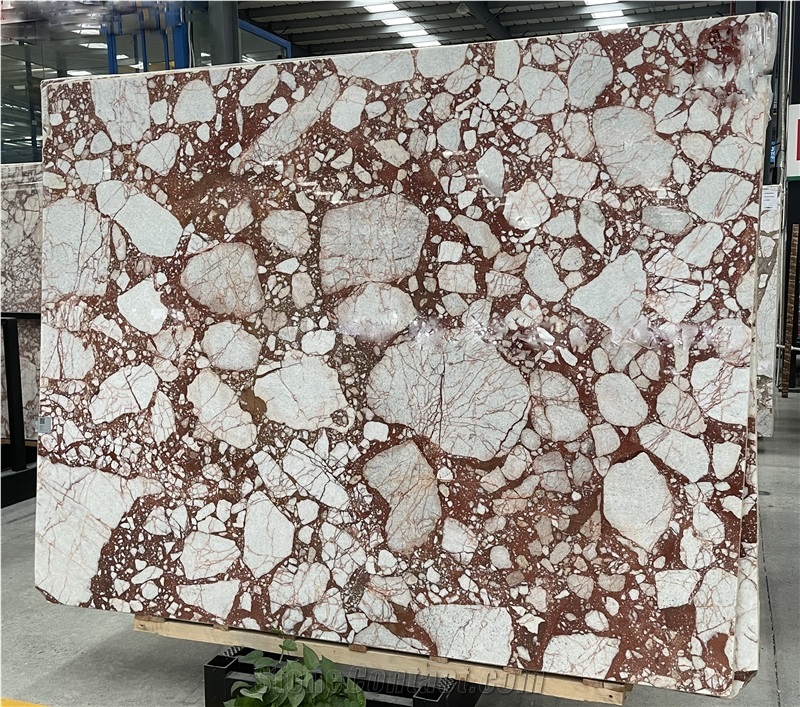 Bulgari Red Marble Big Slabs Floor Tile