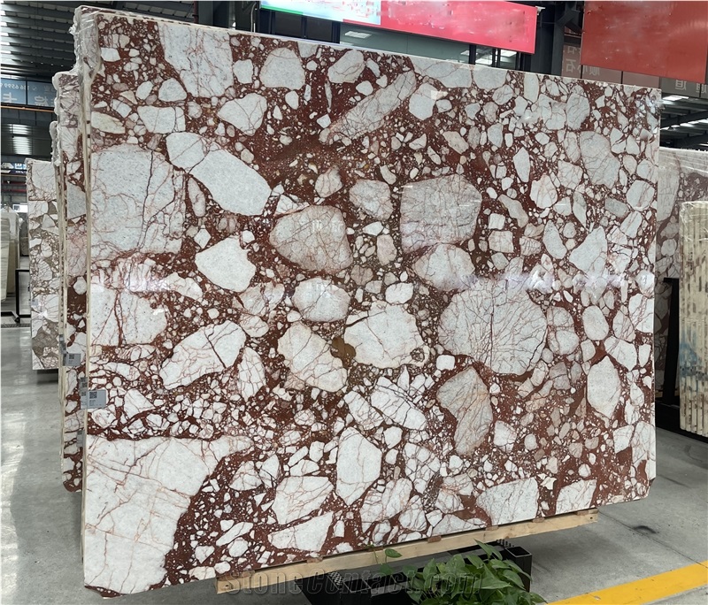 Bulgari Red Marble Big Slabs Floor Tile