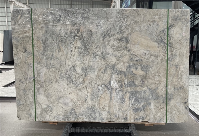 Fantasy Clouds Beige Grey Marble Slabs