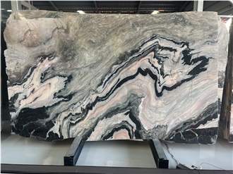 Natural Marble Panda Pink  Slabs Pattern