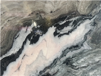 Natural Marble Panda Pink  Slabs Pattern