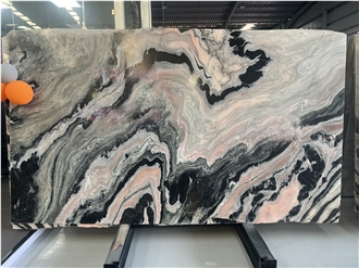 Panda Pink Marble Polished Slabs  Tiles