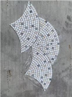 Calacatta Mini Fish Scale Scallop Fan Pattern Mosaic Tiles