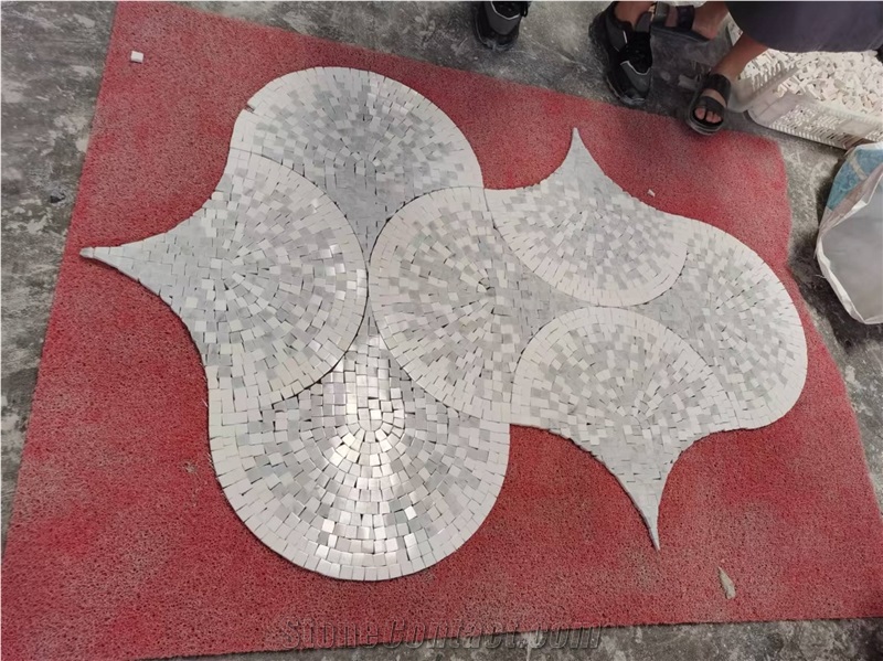 Calacatta Mini Fish Scale Scallop Fan Pattern Mosaic Tiles