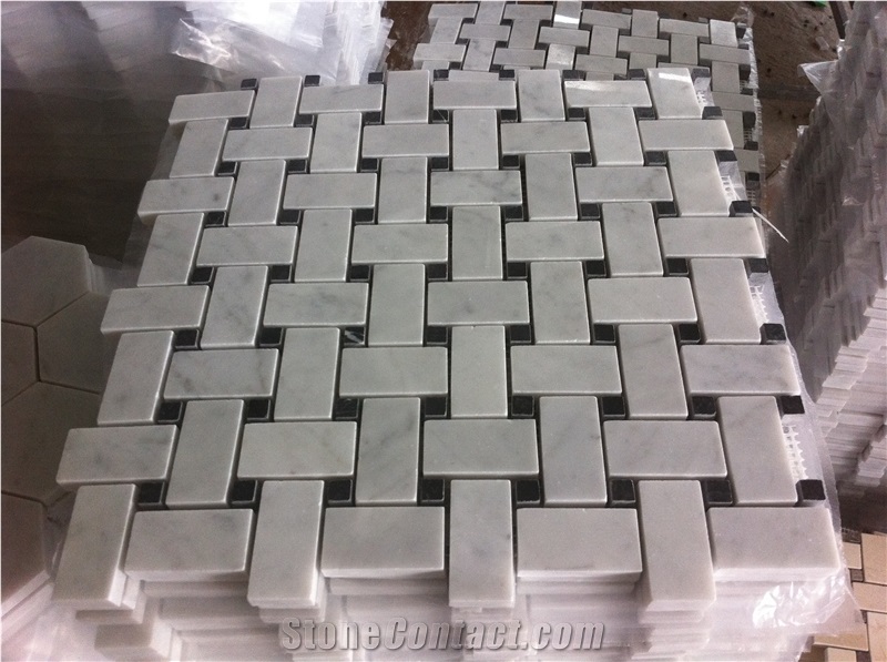 Calacatta Mini Fish Scale Scallop Fan Pattern Mosaic Tiles