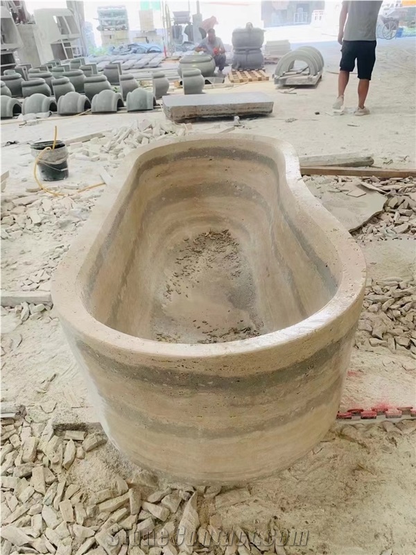 Custom Design Marble Carrara SPA Bathtub For Hotel Resorts