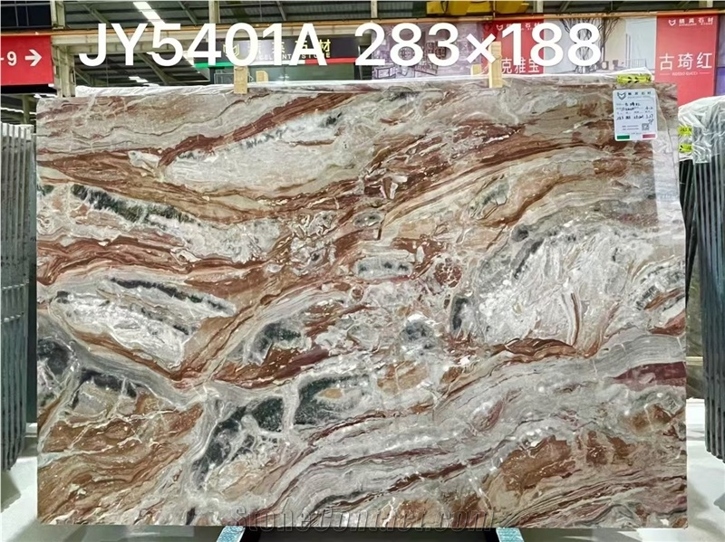 Luxury Red Marble Slabs Arabescato Orobico Rosso Marble