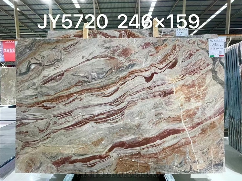 Luxury Red Marble Slabs Arabescato Orobico Rosso Marble