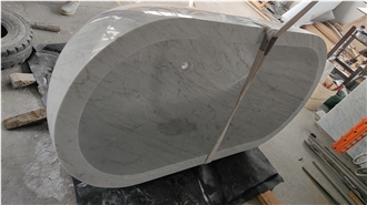 Luxury White Marble Bianco Carrara Bathtubs For Resort SPA Luxury White Marble Bianco Carrara Bathtubs For Resort SPA