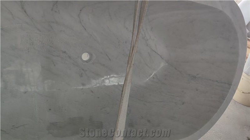 Luxury White Marble Bianco Carrara Bathtubs For Resort SPA