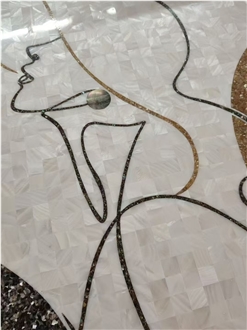 Mother Of Pearl Mosaic Portrait Art Works For Hotel Decor