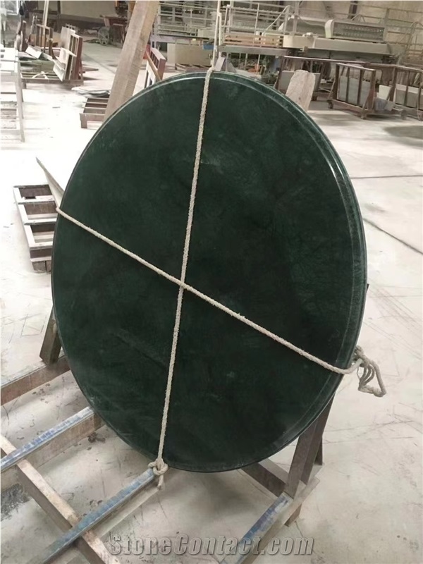 Oval Design Green Granite Atlantis Verde Dining Table Tops