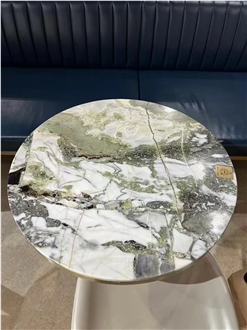 Oval Design Green Granite Atlantis Verde Dining Table Tops