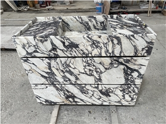 Calacatta Viola Marble Vanity Top Bathroom Cabinet Unit