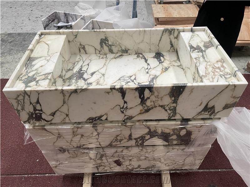 Calacatta Viola Marble Vanity Top Bathroom Cabinet Unit