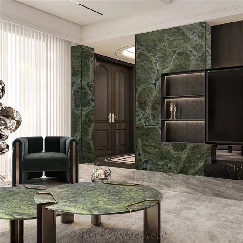 Green Peas Quartzite Slabs For Blackwall And Table
