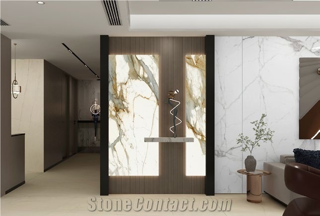 New Calacatta Gold  Sintered Stone Slabs For Wall And Floor