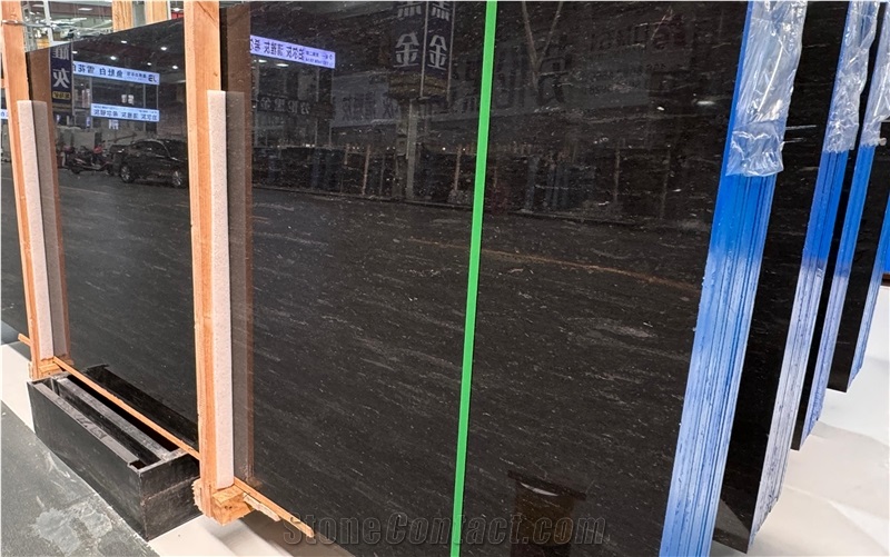Brazil Black Via Lactea Granite Slabs