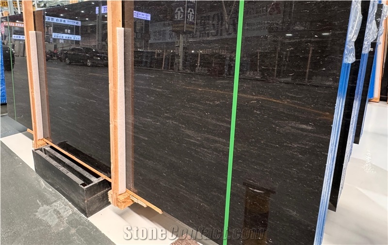 Brazil Black Via Lactea Granite Slabs