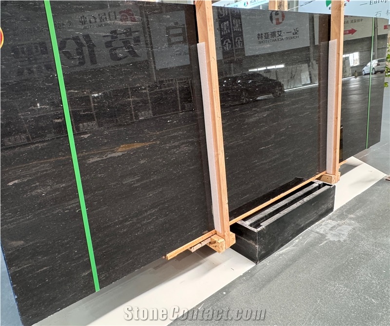 Brazil Black Via Lactea Granite Slabs