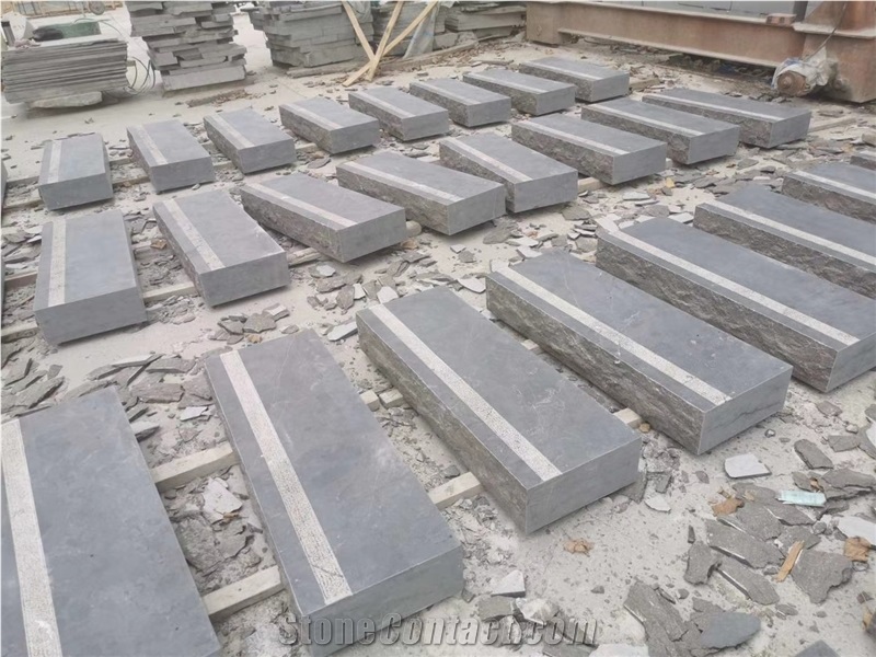 Skidproof Natural China Blue Stone Block Steps