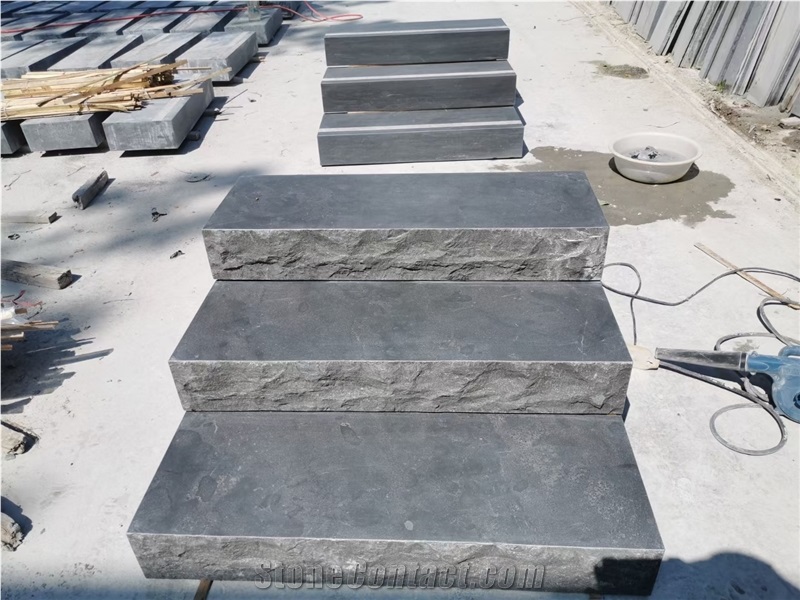Skidproof Natural China Blue Stone Block Steps