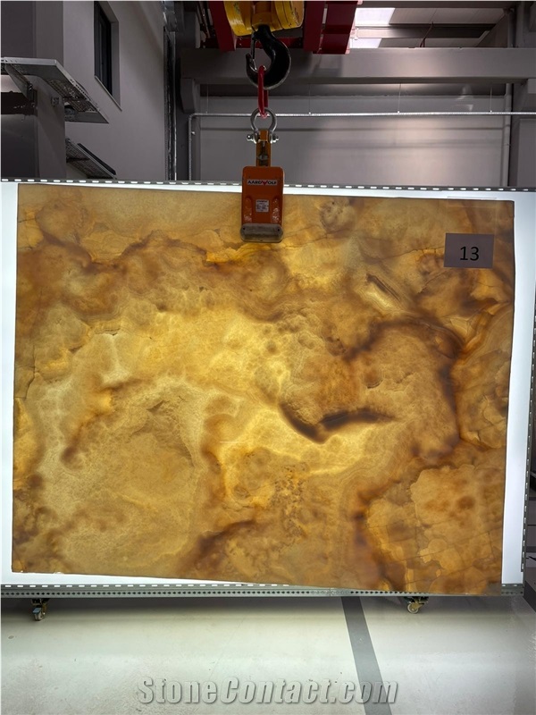 Polished Honey Yellow Onyx Slabs, Tiles