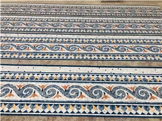 Customized Marble Waterjet Mosaic Tiles For Floor Lines