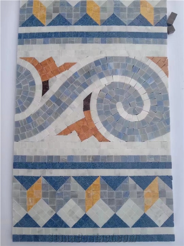 Customized Marble Waterjet Mosaic Tiles For Floor Lines