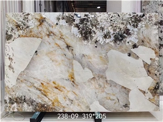 Luxury Brazil Pandora Quartzite Slabs For Bookmatched Decor