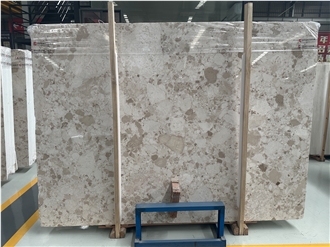 Natural Beige Breccia Marble Polished Slab For Wall Tiles Natural Beige Breccia Marble Polished Slab For Wall Tiles