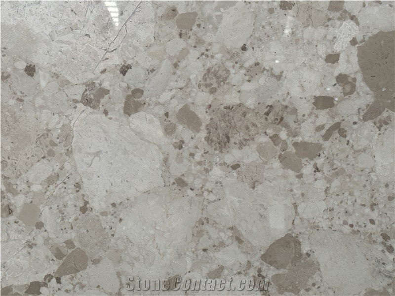 Natural Beige Breccia Marble Polished Slab For Wall Tiles