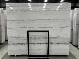 China Guangxi White Natural Marble With Gray Veins Tiles