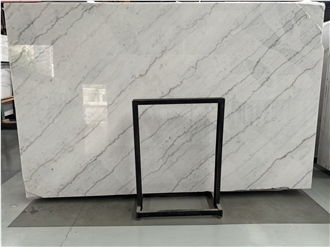China Guangxi White Natural Marble With Gray Veins Tiles