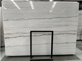 China Guangxi White Natural Marble With Gray Veins Tiles