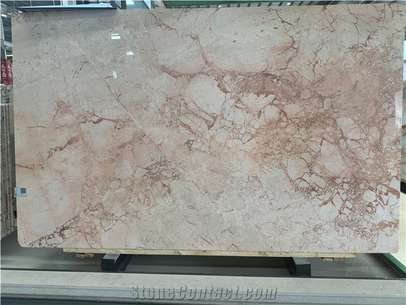 China Pink Bulgari Natural Marble Big Slabs For Wall  Tiles