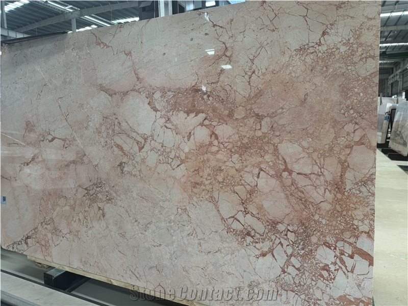 China Pink Bulgari Natural Marble Big Slabs For Wall  Tiles